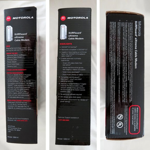 ARRIS SURFboard eXtreme SB6141 8x4 DOCSIS 3.0 Cable Modem - Picture 2 of 16